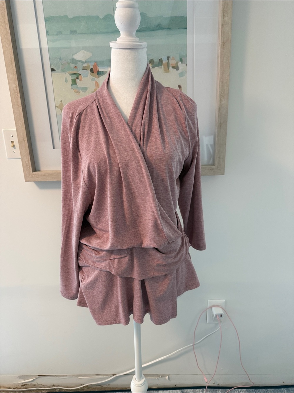 NWT 🌸 J. Jill Dusty Rose Draped Wrap Top Size Large
